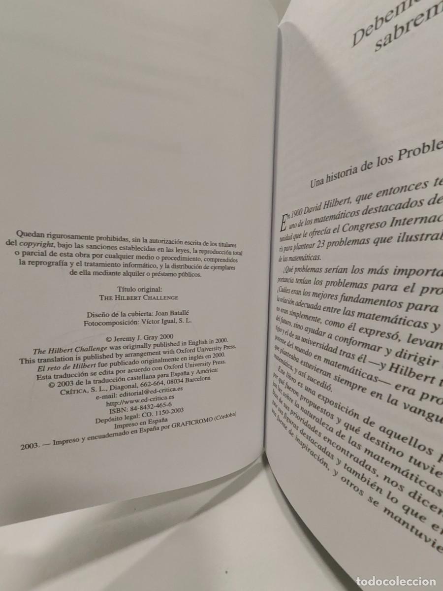 Libros de segunda mano de ciencias: EL RETO DE HILBERT - JEREMY J. GRAY - Foto 8