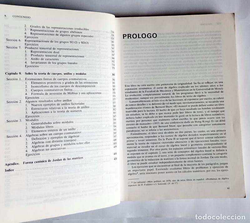 Libros de segunda mano de ciencias: INTRODUCCION AL ALGEBRA - A. I. KOSTRIKIN - EDITORIAL McGRAW-HILL. 1992 - Foto 6