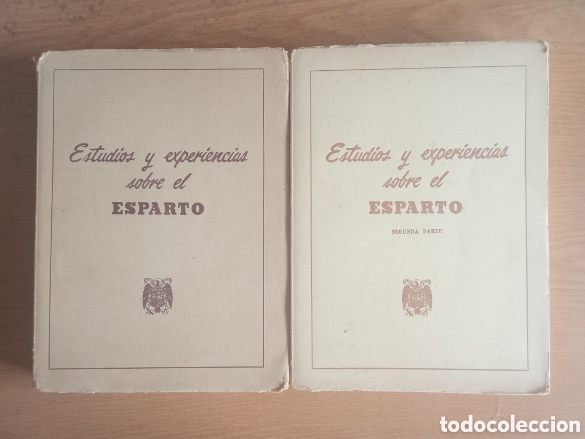 Libri di seconda mano: Estudios y experiencias sobre el esparto, dos vol&uacute;menes obra completa.