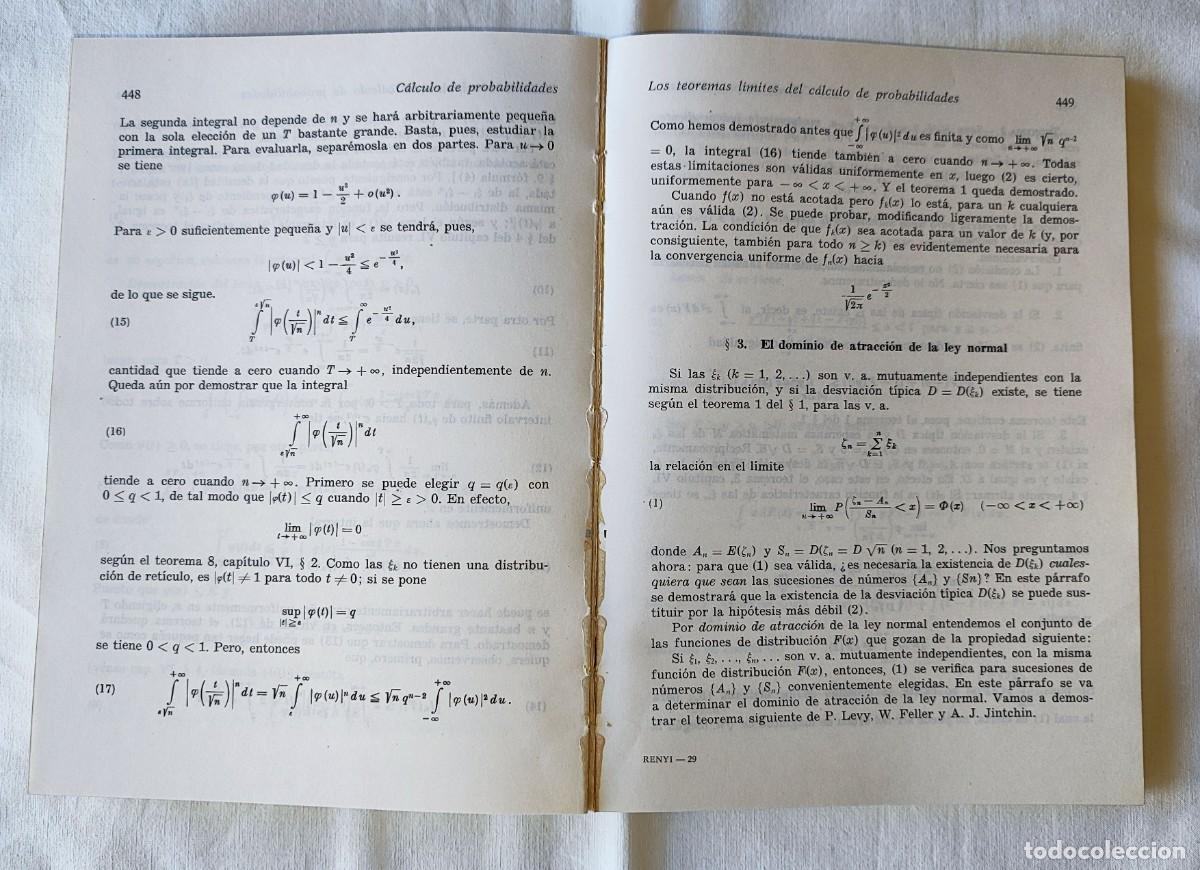 Libros de segunda mano de ciencias: A. R&Eacute;NYI .- C&Aacute;LCULO DE PROBABILIDADES. - Foto 4