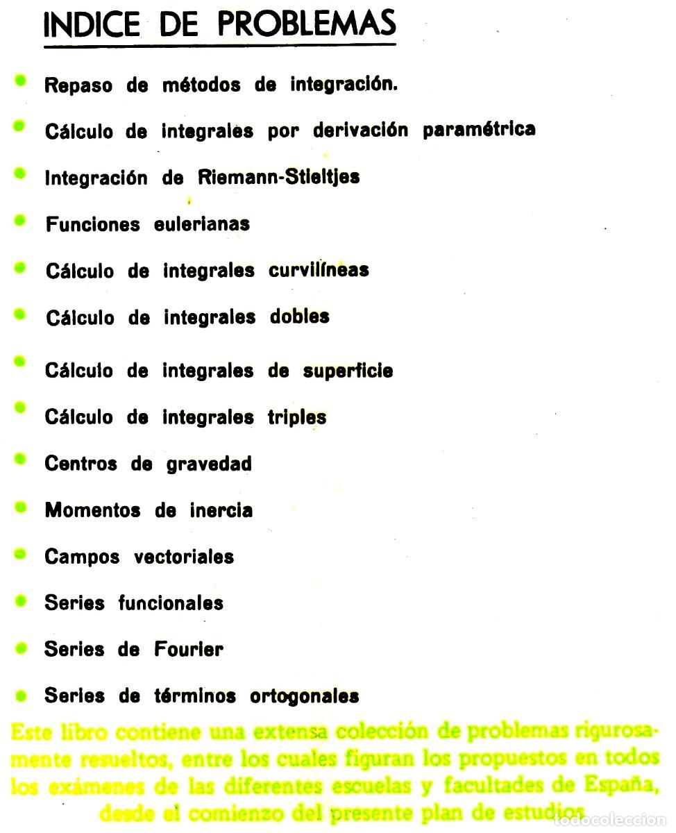 Libros de segunda mano de ciencias: �F3480 - PROBLEMAS DE CALCULO INTEGRAL. MATEMATICAS. - Foto 3
