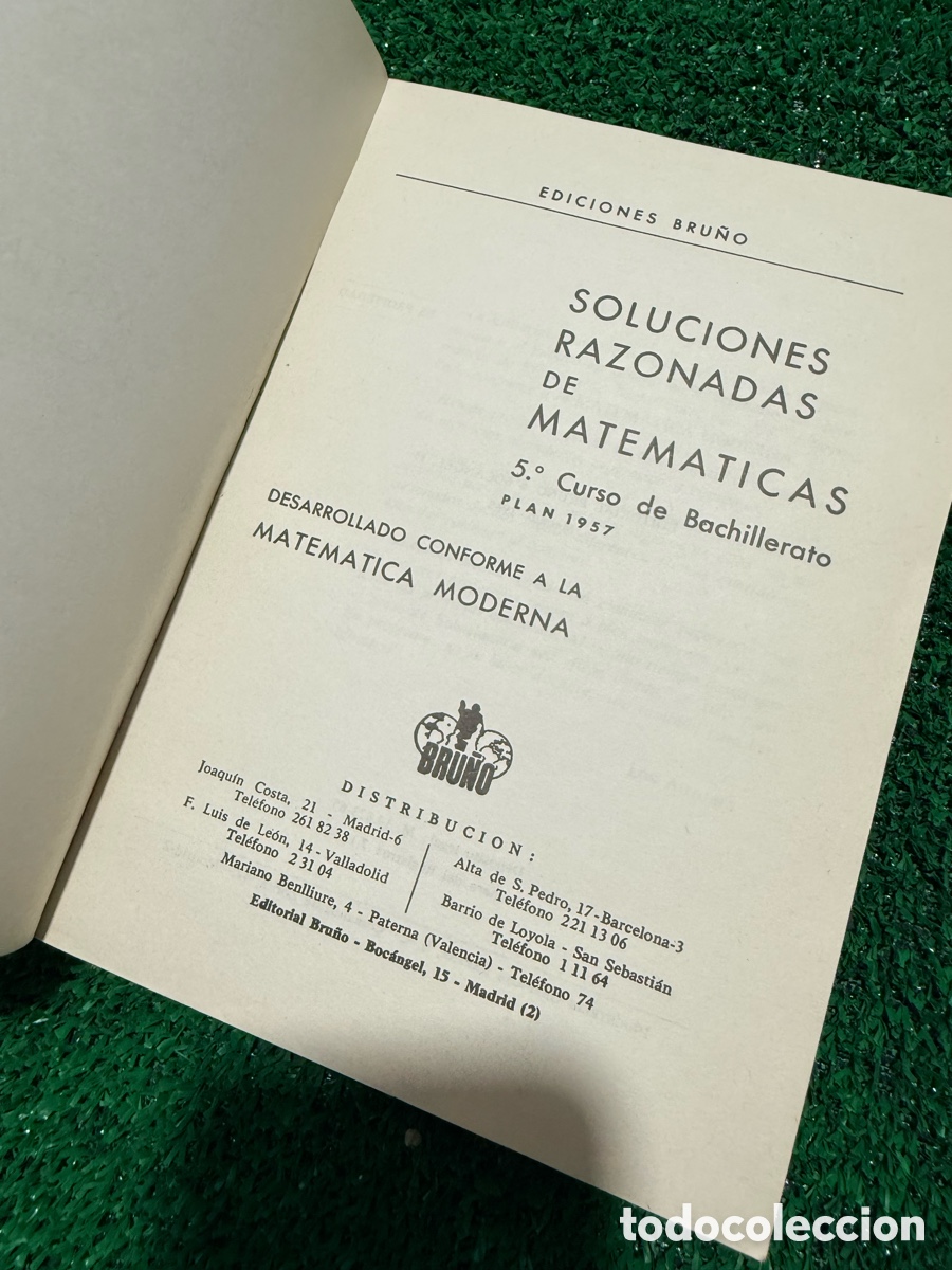 Libros de segunda mano de ciencias: SOLUCIONES RAZONADAS MATEM&Aacute;TICAS 5.&ordm; Curso de Bachillerato.-Plan 1957 - Foto 4