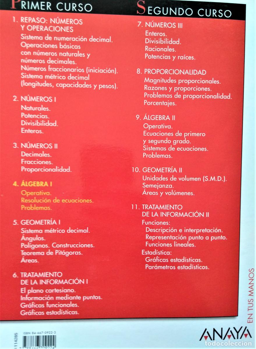 Libros de segunda mano de ciencias: ANAYA - 1&ordm; ESO - CUADERNO DE &Aacute;LGEBRA - Foto 5