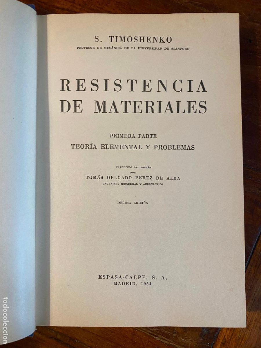 Libros de segunda mano de ciencias: Resistencia de materiales, tomo I.- Timoshenko, Stephen 1964 - Foto 3