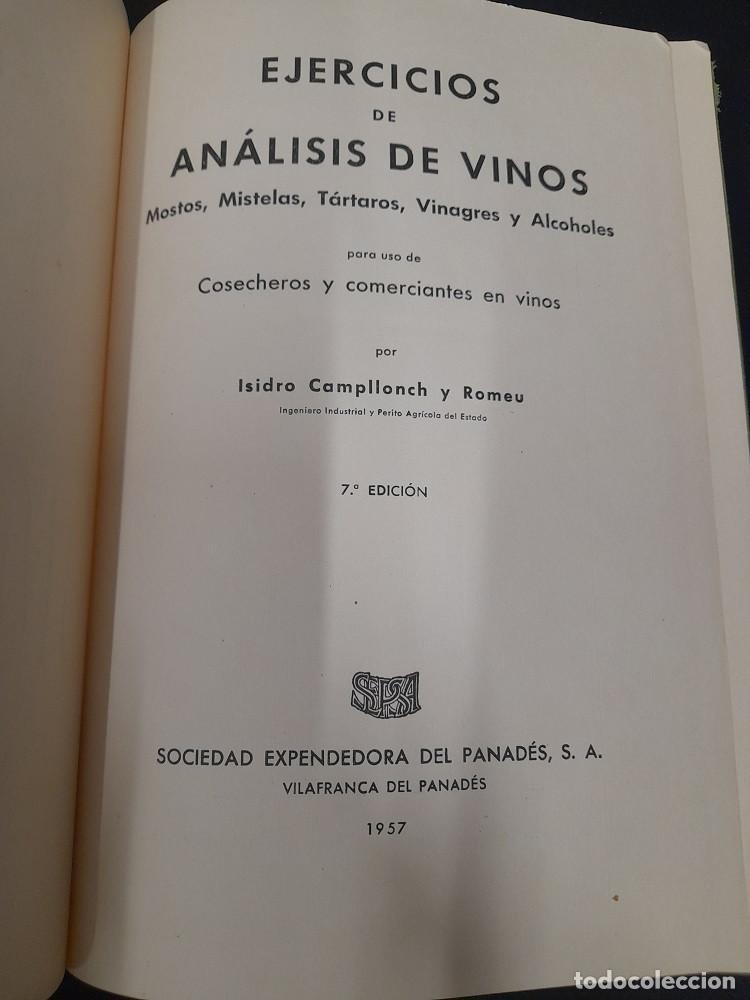 Libros de segunda mano: Ejercicios de an&aacute;lisis de vinos - Isidro Campllonch y Romeu - Foto 2