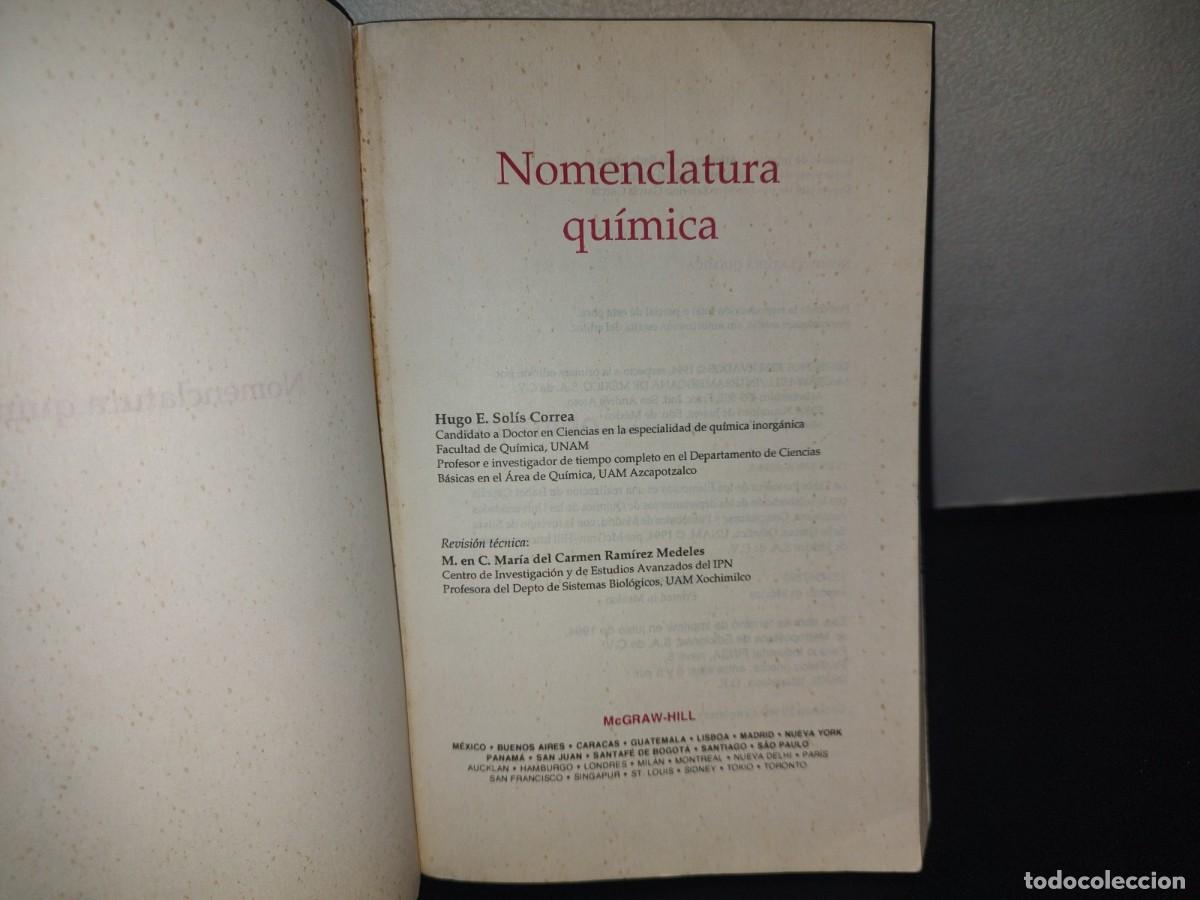 Libros de segunda mano de ciencias: 209- NOMENCLATURA QU&Iacute;MICA - HUGO E. SOL&Iacute;S CORREA - Foto 3