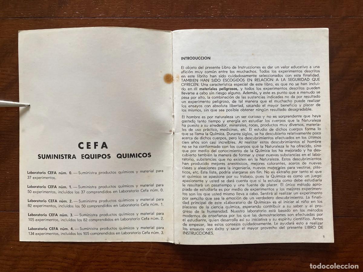 Libros de segunda mano de ciencias: Libro de Experiencias Qu&iacute;micas, Laboratorio CEFA, QUIMICEFA. 1972. - Foto 2