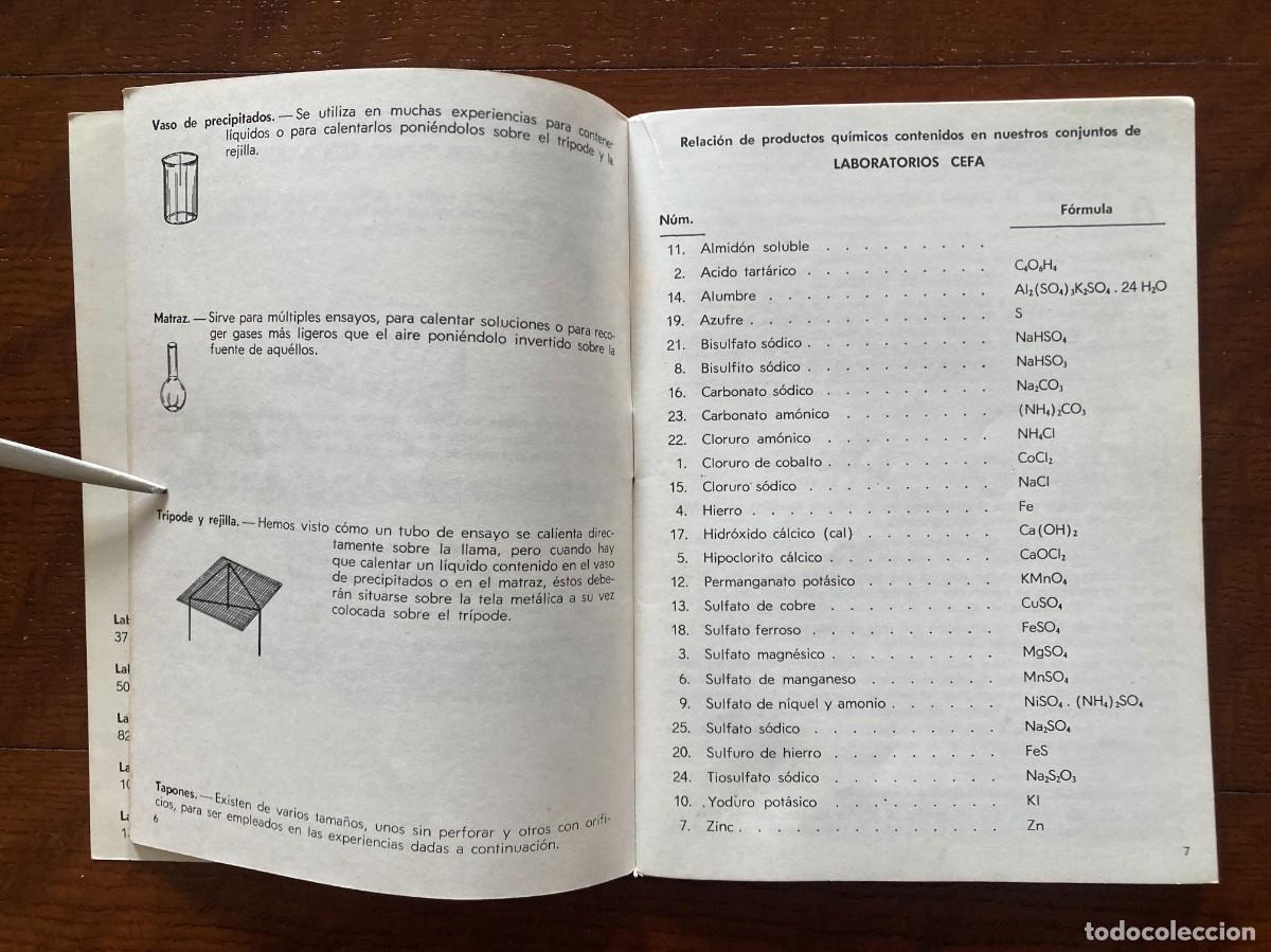 Libros de segunda mano de ciencias: Libro de Experiencias Qu&iacute;micas, Laboratorio CEFA, QUIMICEFA. 1972. - Foto 3
