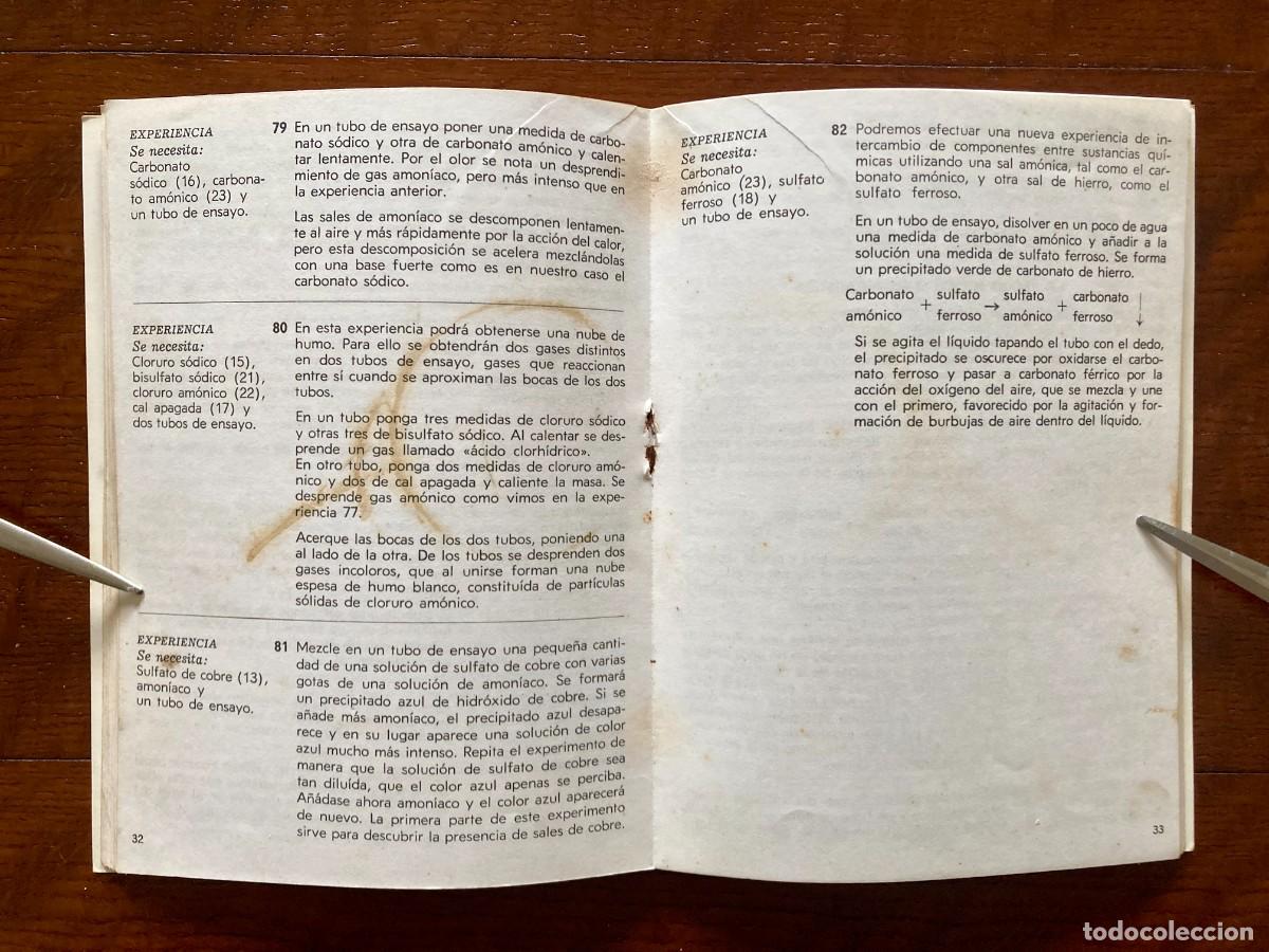 Libros de segunda mano de ciencias: Libro de Experiencias Qu&iacute;micas, Laboratorio CEFA, QUIMICEFA. 1972. - Foto 4