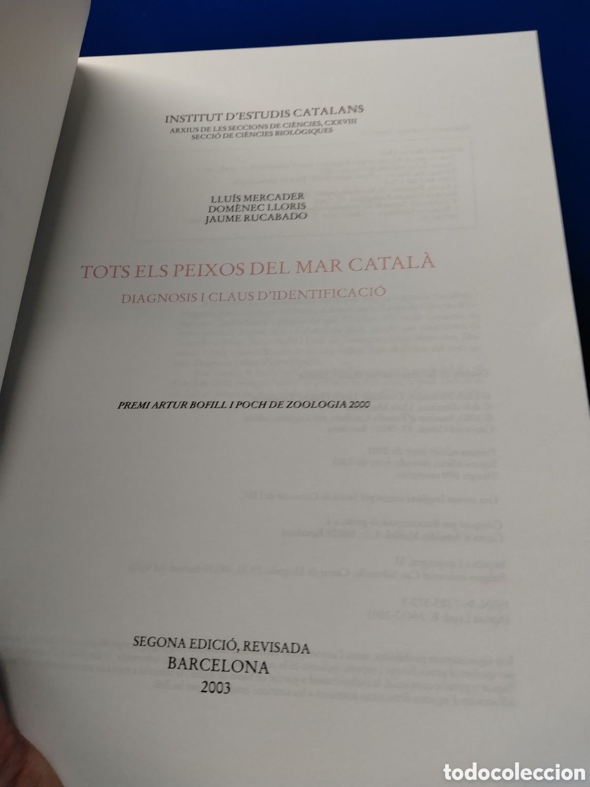 Libros de segunda mano: TOTS ELS PEIXOS DEL MAR CATAL&Agrave; - VV.AA. - Foto 2
