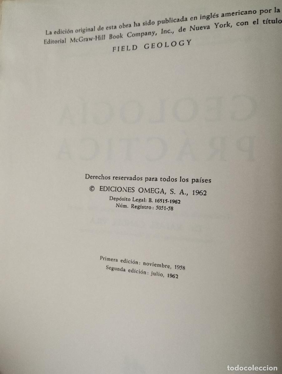 Libros de segunda mano: Geolog&iacute;a pr&aacute;ctica Ediciones Omega 1962 Frederic H. Lahee - Foto 5
