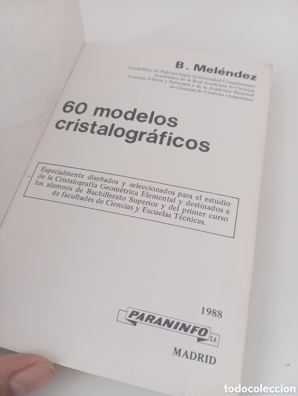 Libros de segunda mano: 60 modelos cristalograficos. B. Melendez - Foto 3