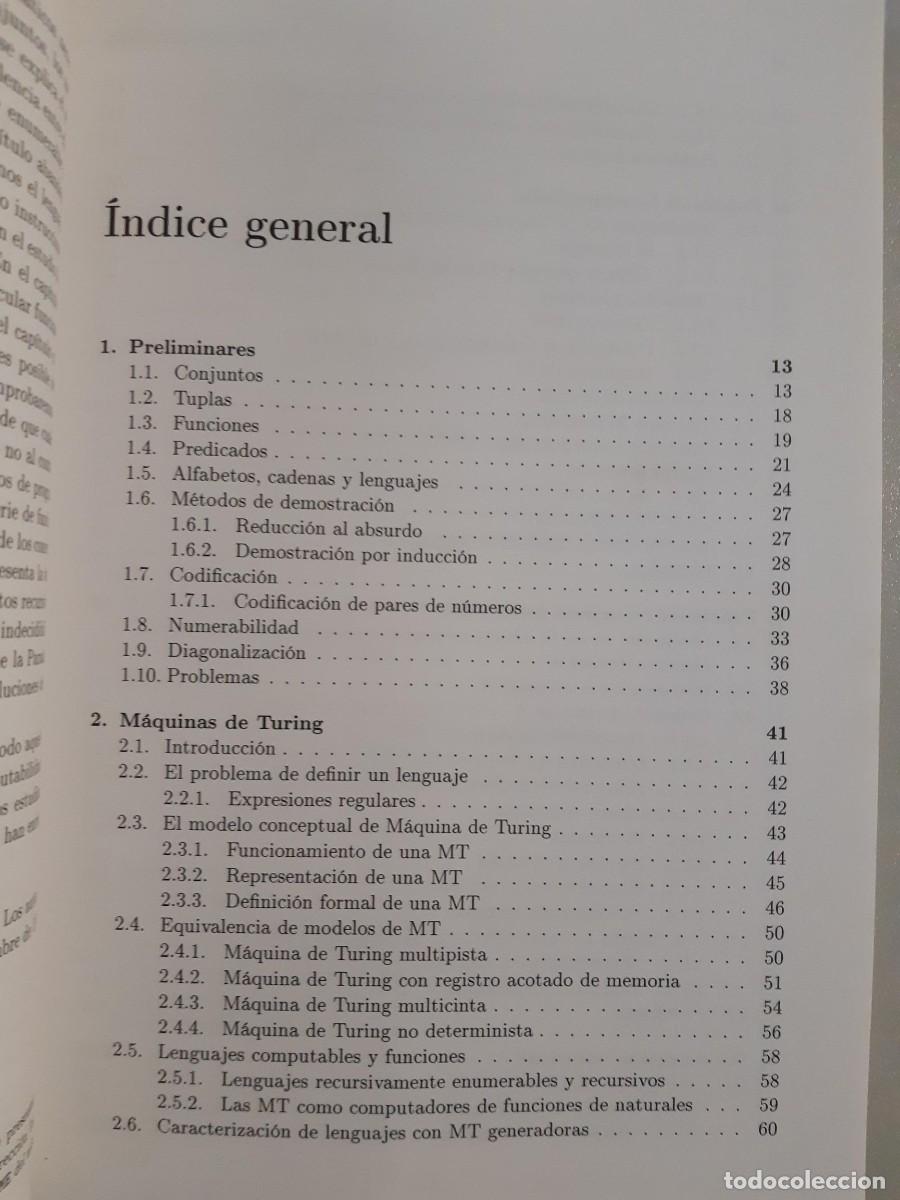 Libros de segunda mano de ciencias: INTRODUCCION A LA TEORIA DE LA COMPUTABILIDAD GALLARDO LOPEZ ARQUES CORRALES INFORMATICA - Foto 2