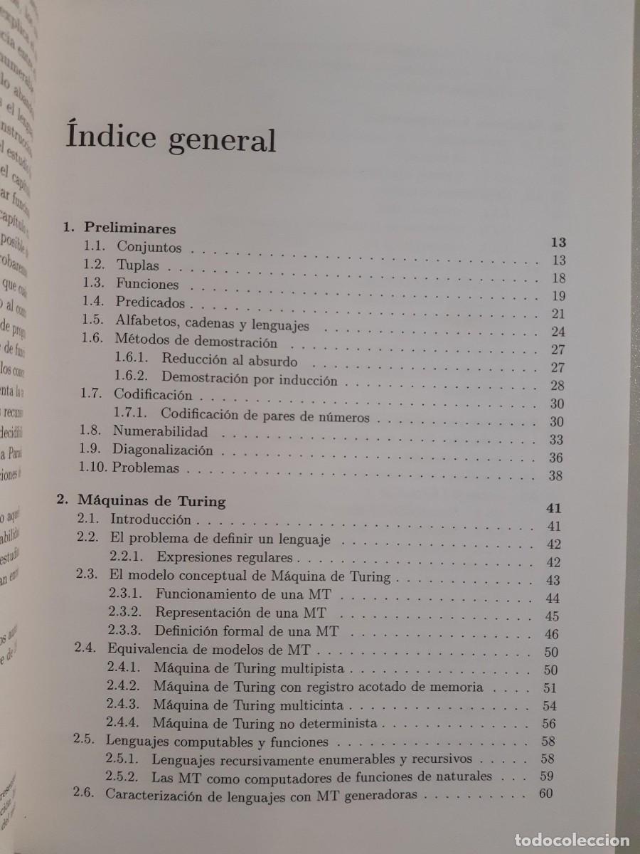 Libros de segunda mano de ciencias: INTRODUCCION A LA TEORIA DE LA COMPUTABILIDAD GALLARDO LOPEZ ARQUES CORRALES INFORMATICA - Foto 3