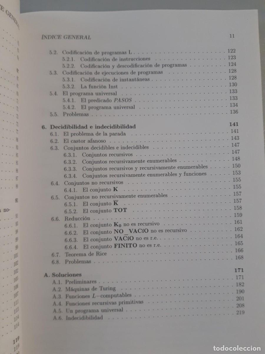 Libros de segunda mano de ciencias: INTRODUCCION A LA TEORIA DE LA COMPUTABILIDAD GALLARDO LOPEZ ARQUES CORRALES INFORMATICA - Foto 4