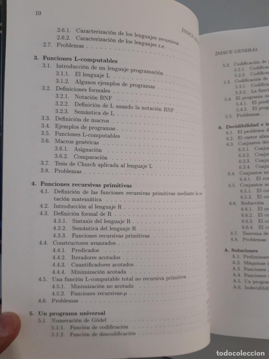 Libros de segunda mano de ciencias: INTRODUCCION A LA TEORIA DE LA COMPUTABILIDAD GALLARDO LOPEZ ARQUES CORRALES INFORMATICA - Foto 5