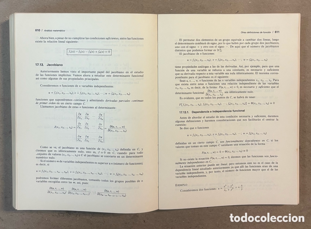 Libros de segunda mano de ciencias: AN&Aacute;LISIS MATEM&Aacute;TICO. RAM&Oacute;N LOSADA RODR&Iacute;GUEZ. EDICIONES PIR&Aacute;MIDE 1978. - Foto 6