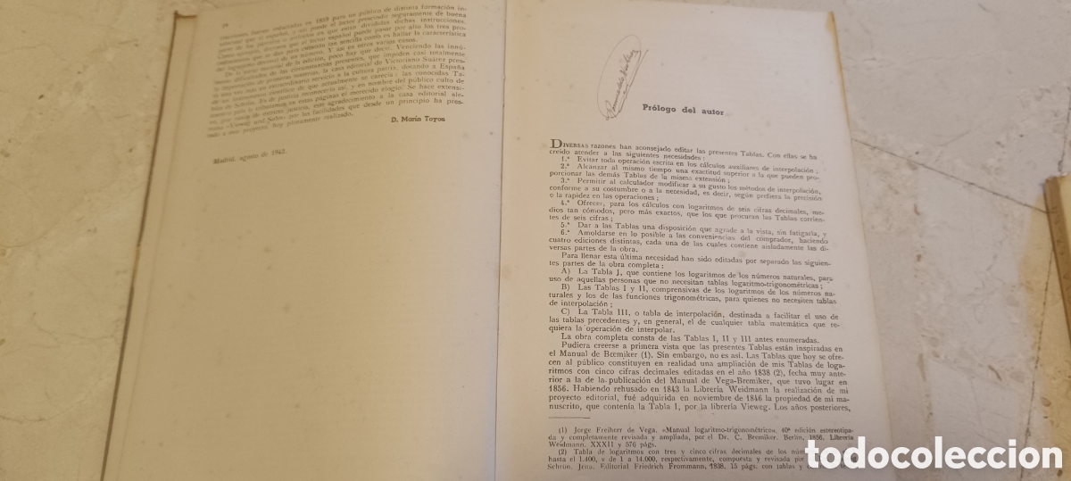 Libros de segunda mano de ciencias: Tablas logaritmos Schr&ouml;n 1945 Victoriano Su&aacute;rez - Foto 5