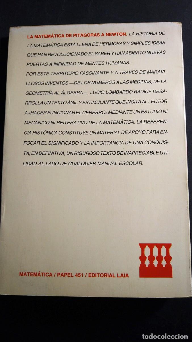 Libros de segunda mano de ciencias: LA MATEM&Aacute;TICA DE PITAGORAS A NEWTON - LUCIO LOMBRADO RADICE - Foto 2