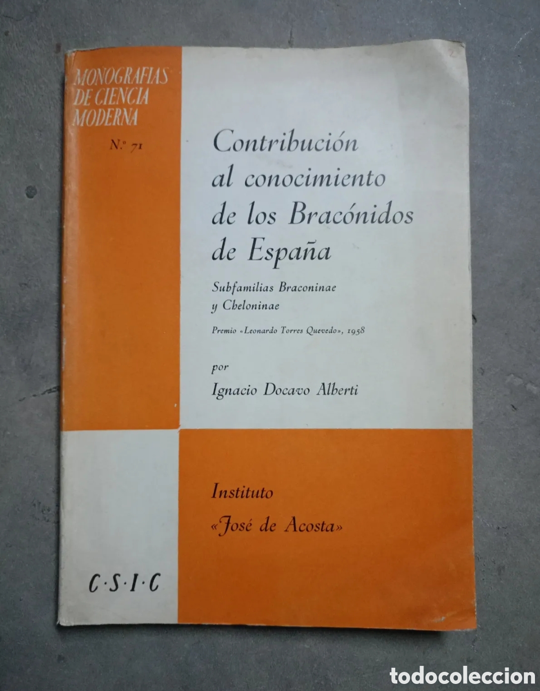 Libros de segunda mano: Contribuci&oacute;n al conocimiento de los braconidos en Espa&ntilde;a - Foto 1