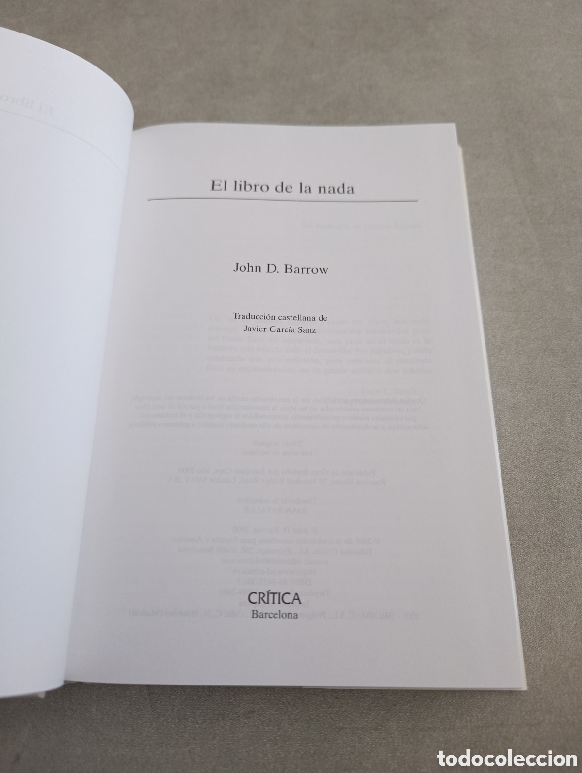 Libros de segunda mano de ciencias: El libro de la nada. John D. Barrow - Foto 4
