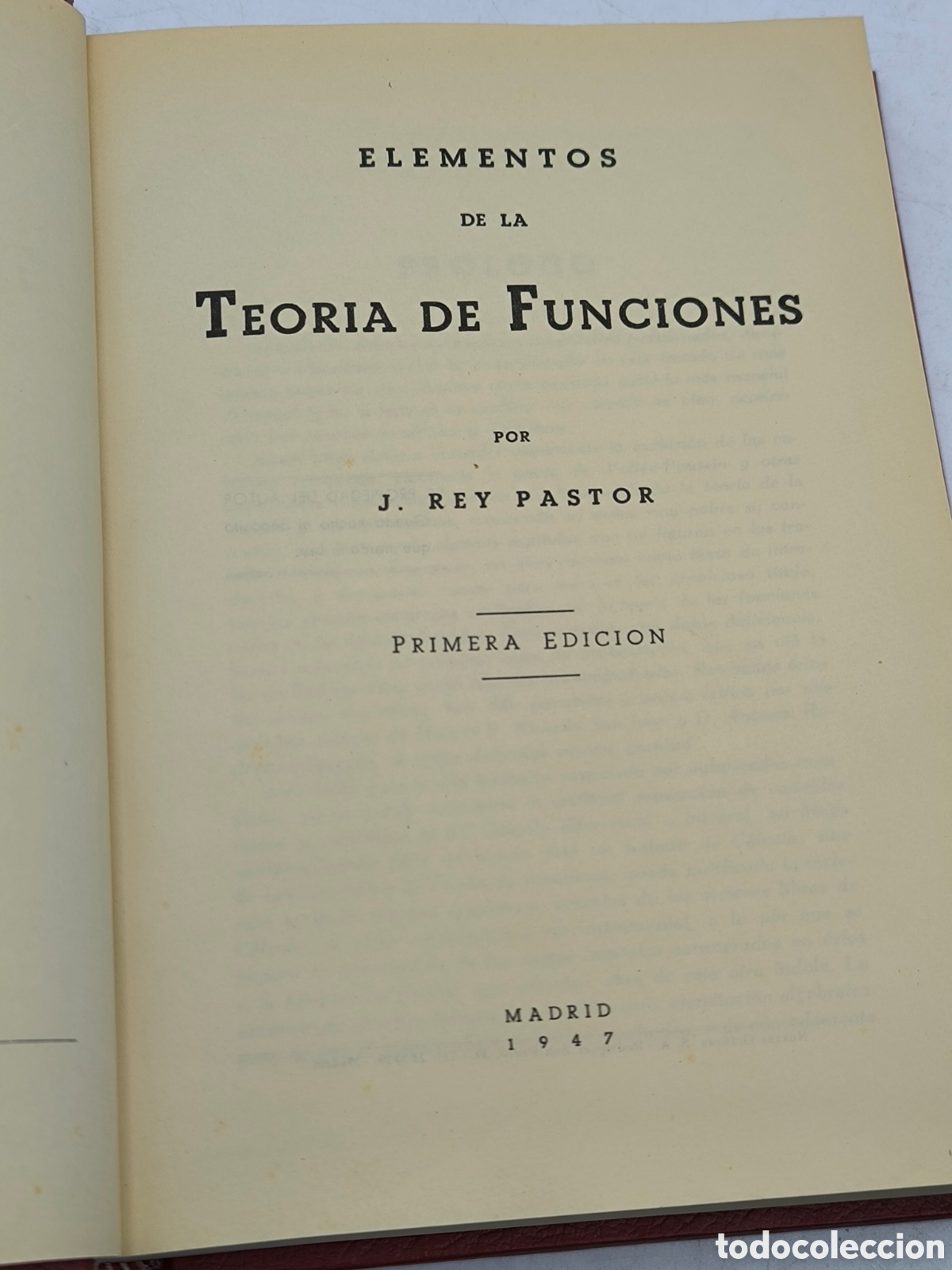 Libros de segunda mano de ciencias: Teor&iacute;as de funciones. Rey Pastor. - Foto 2