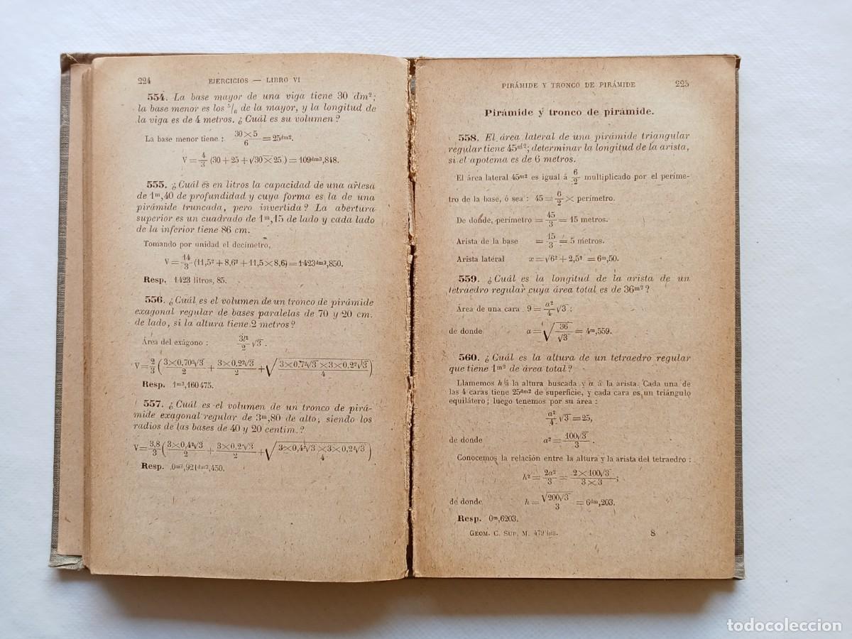 Libros de segunda mano de ciencias: GEOMETRIA Curso Superior con numerosos ejercicios CLAVE PARA EL MAESTRO Bru&ntilde;o - Foto 6