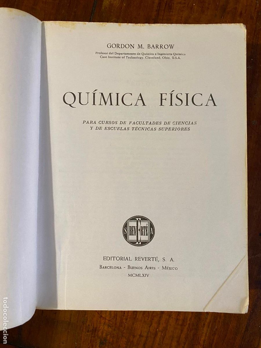 Libros de segunda mano de ciencias: Qu&iacute;mica f&iacute;sica - Barrow, Gordon M. - Foto 3