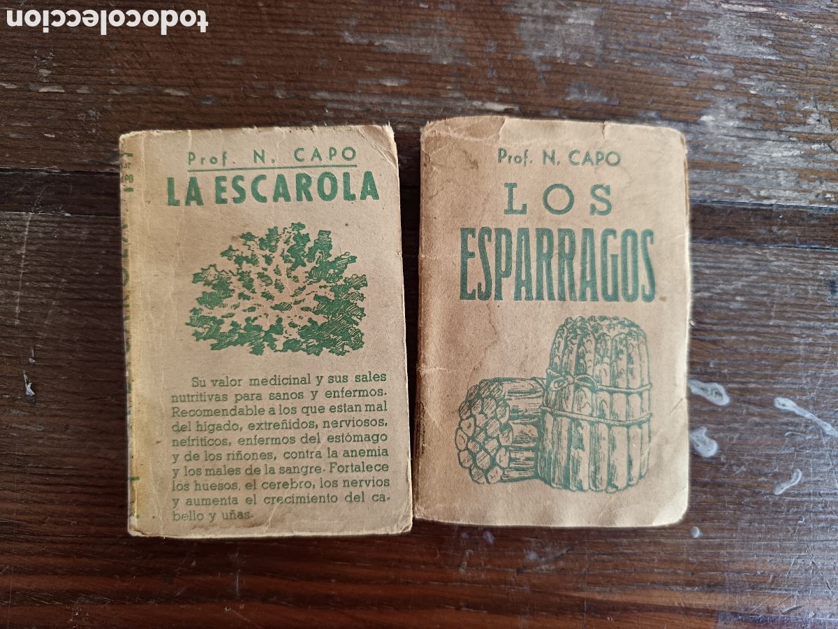 Libros de segunda mano: Prof. N. CAPO, Los esparragos, La escarola. Minilibros - Foto 1