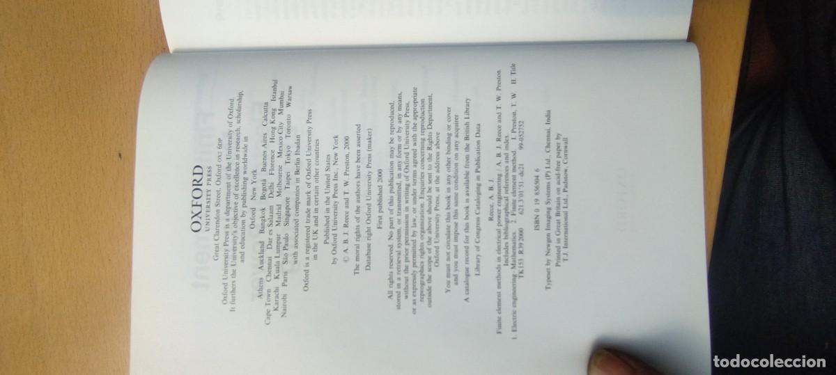 Libros de segunda mano de ciencias: FINITE ELEMENT METHODS IN ELECTRICAL POWER ENGINEERING / EN INGLES / M&Eacute;TODOS DE ELEMENTOS FINITOS EN - Foto 7