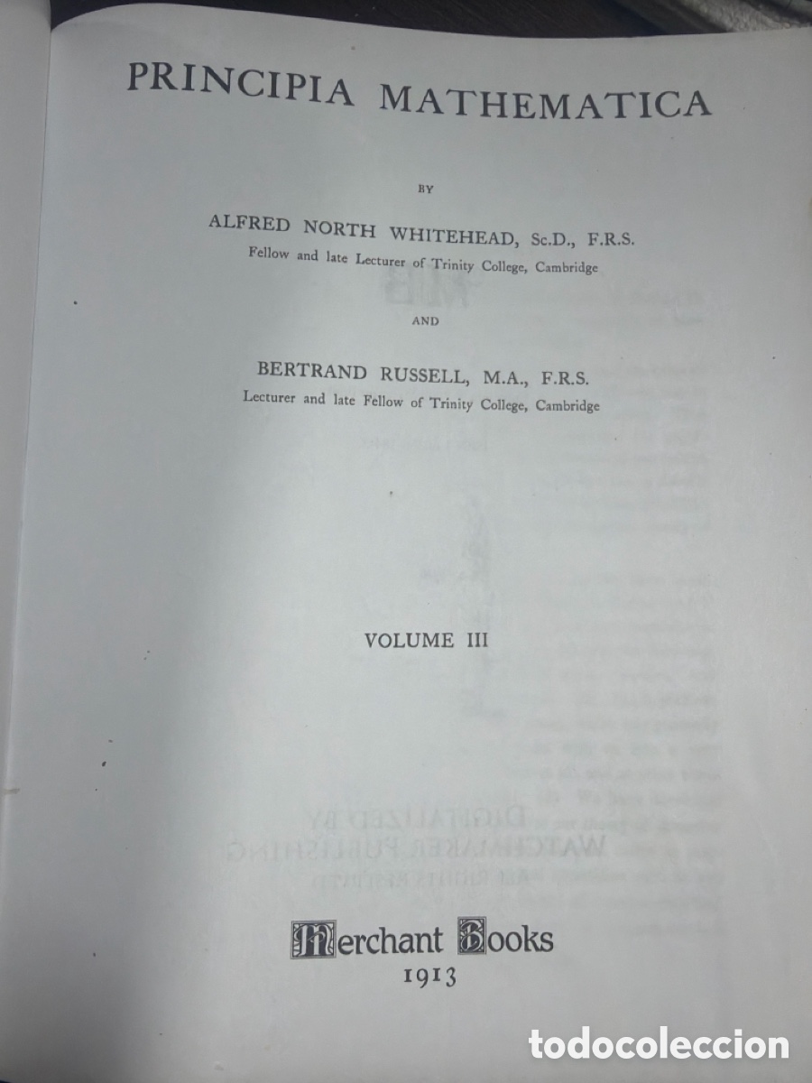 Libros de segunda mano de ciencias: Principia Mathematica Whitehead y Russell - 3 vol&uacute; - Foto 4