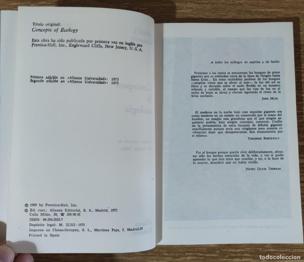 Libros de segunda mano: Libro - Conceptos de ecolog&iacute;a (1975) Edward J. Kormondy - Foto 2