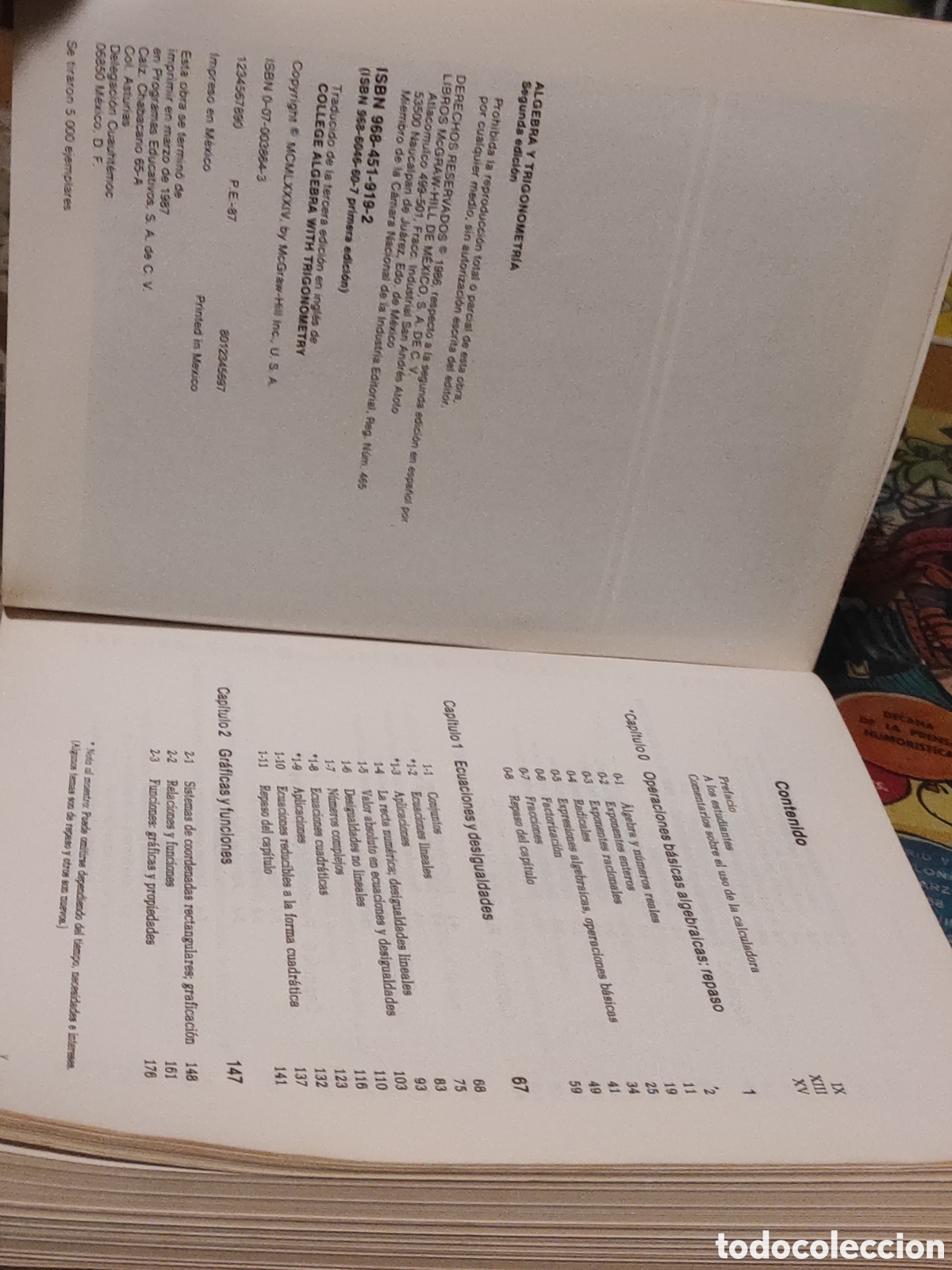 Libros de segunda mano de ciencias: &Aacute;LGEBRA Y TRIGONOMETR&Iacute;A, RAYMOND A. BARNETT - Foto 3
