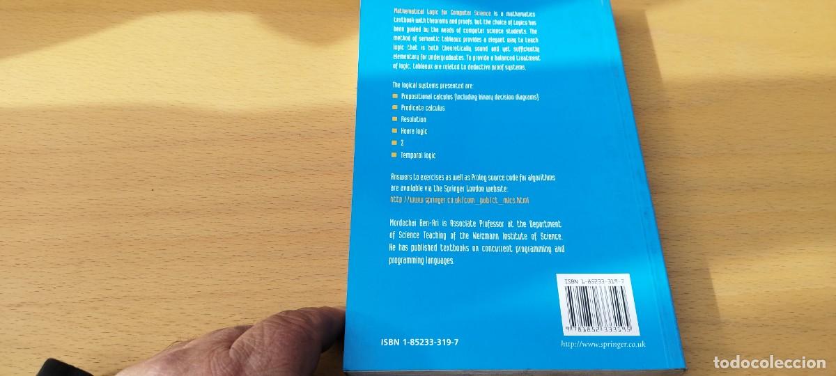 Libros de segunda mano de ciencias: MATHEMATICAL LOGIC FOR COMPUTER SCIENCE/MORDECHAI BEN ARI/en ingles logica matematica para informati - Foto 4