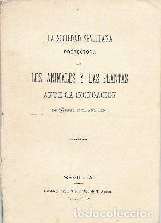 Libros de segunda mano: SOCIEDAD SEVILLANA PROTECTORA DE ANIMALES Y PLANTAS INUNDACION ABRIL 1881 (FACSIMIL)- A-FOLLETO-333