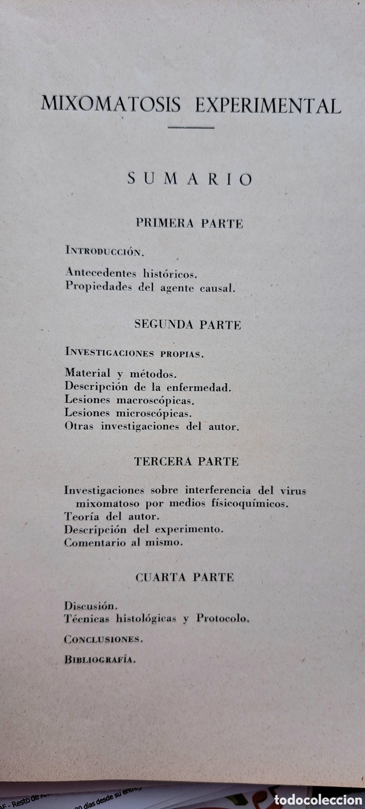 Libros de segunda mano: MIXOMATOSIS EXPERIMENTAL (MARIN GORRIZ 1950) SIN USAR - Foto 2