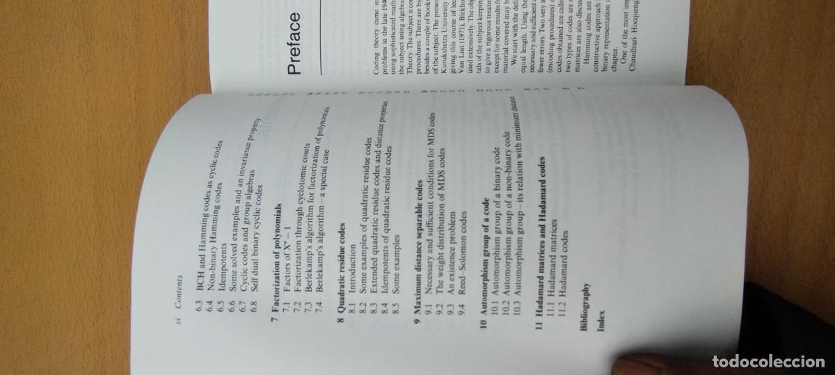 Libros de segunda mano de ciencias: ELEMENTS OF ALGEBRAIC CODING THEORY/VERMANI/EN INGLES Elementos teor&iacute;a codificaci&oacute;n algebraica - Foto 9