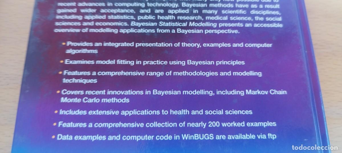 Libros de segunda mano de ciencias: BAYESIAN STATISTICAL MODELLING/CONGDON/ EN INGLES Modelado estad&iacute;stico bayesiano /WILEY INTERSCIENCE - Foto 6