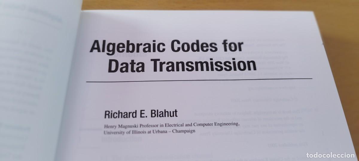 Libros de segunda mano de ciencias: ALGEBRAIC CODES FOR DATA TRANSMISSION /BLAHUT /EN INGLES C&oacute;digos algebraicos paratransmisi&oacute;n datos - Foto 5