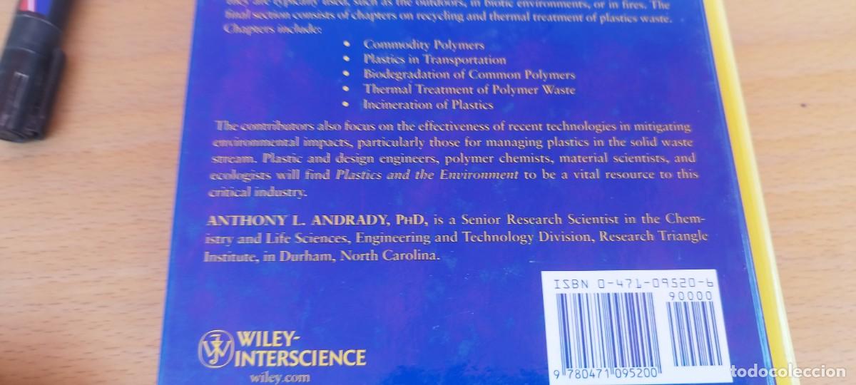Libros de segunda mano de ciencias: PLASTICS AND THE ENVIRONMENT/ANDRADY/EN INGLES Pl&aacute;sticos y medio ambiente/WILEY INTERSCIENCE - Foto 5