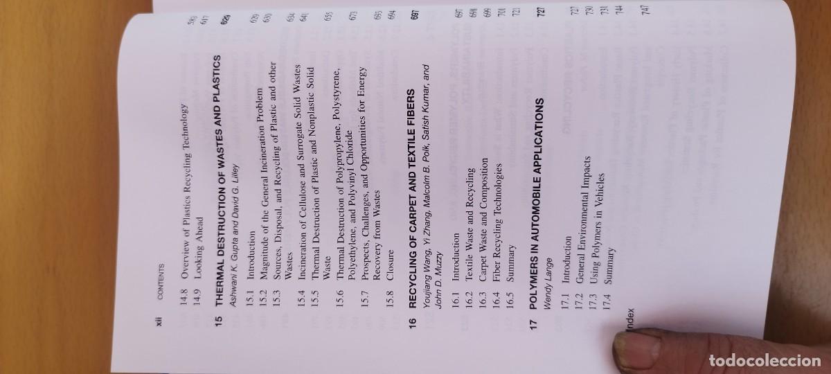 Libros de segunda mano de ciencias: PLASTICS AND THE ENVIRONMENT/ANDRADY/EN INGLES Pl&aacute;sticos y medio ambiente/WILEY INTERSCIENCE - Foto 14