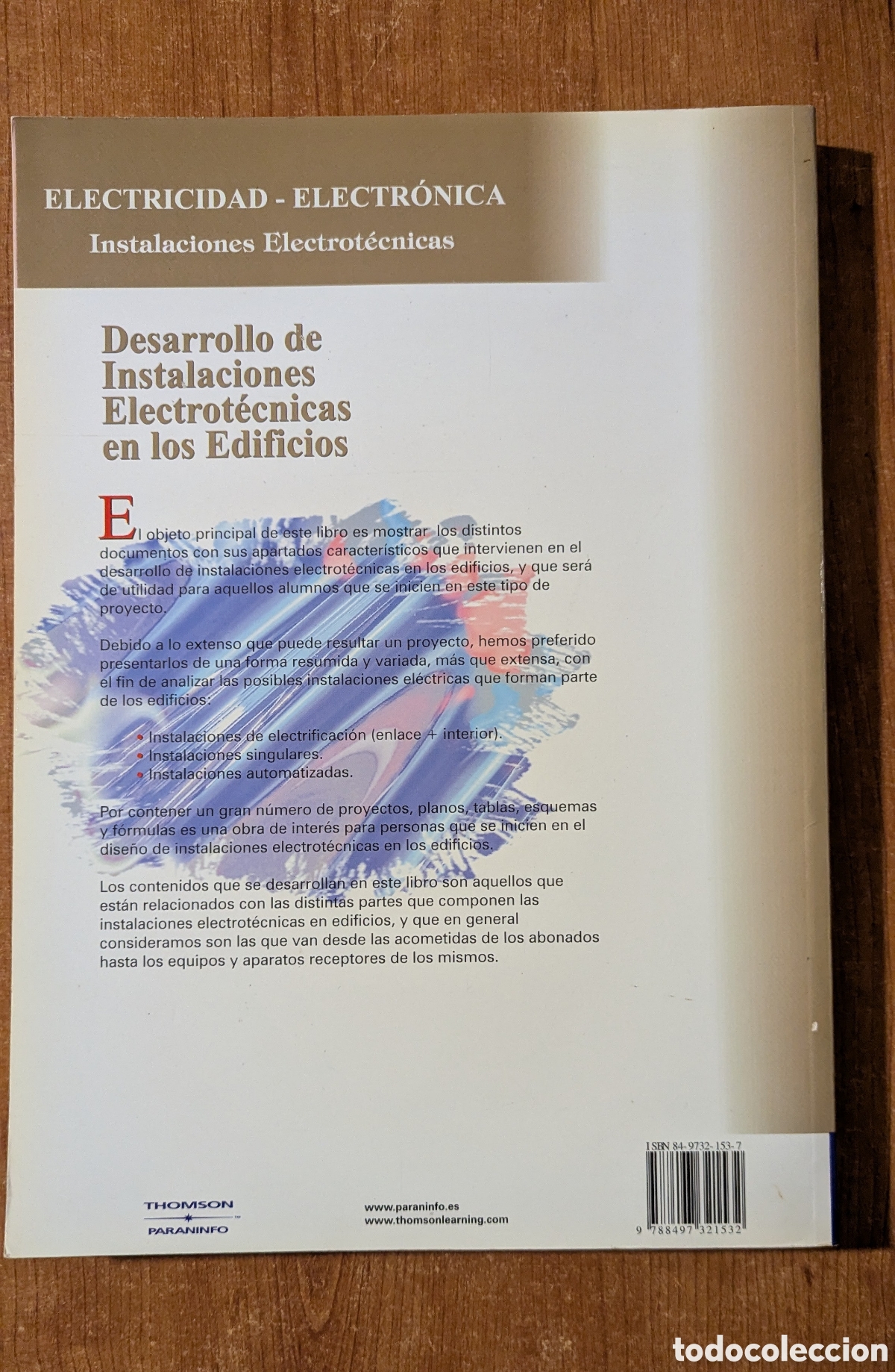 Libros de segunda mano de ciencias: Desarrollo de Instalaciones Electrot&eacute;cnicas en los Edificios. Thompson Paraninfo Jes&uacute;s Trashorras - Foto 2