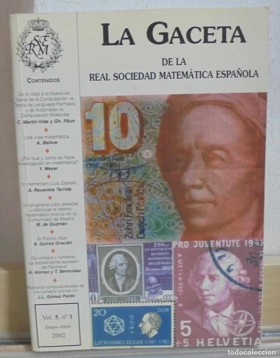 Libros de segunda mano de Ciencias: La Gaceta de la Real Sociedad Matem&aacute;tica Espa&ntilde;ola, Vol. 5, n&ordm; 1, enero-abril 2002