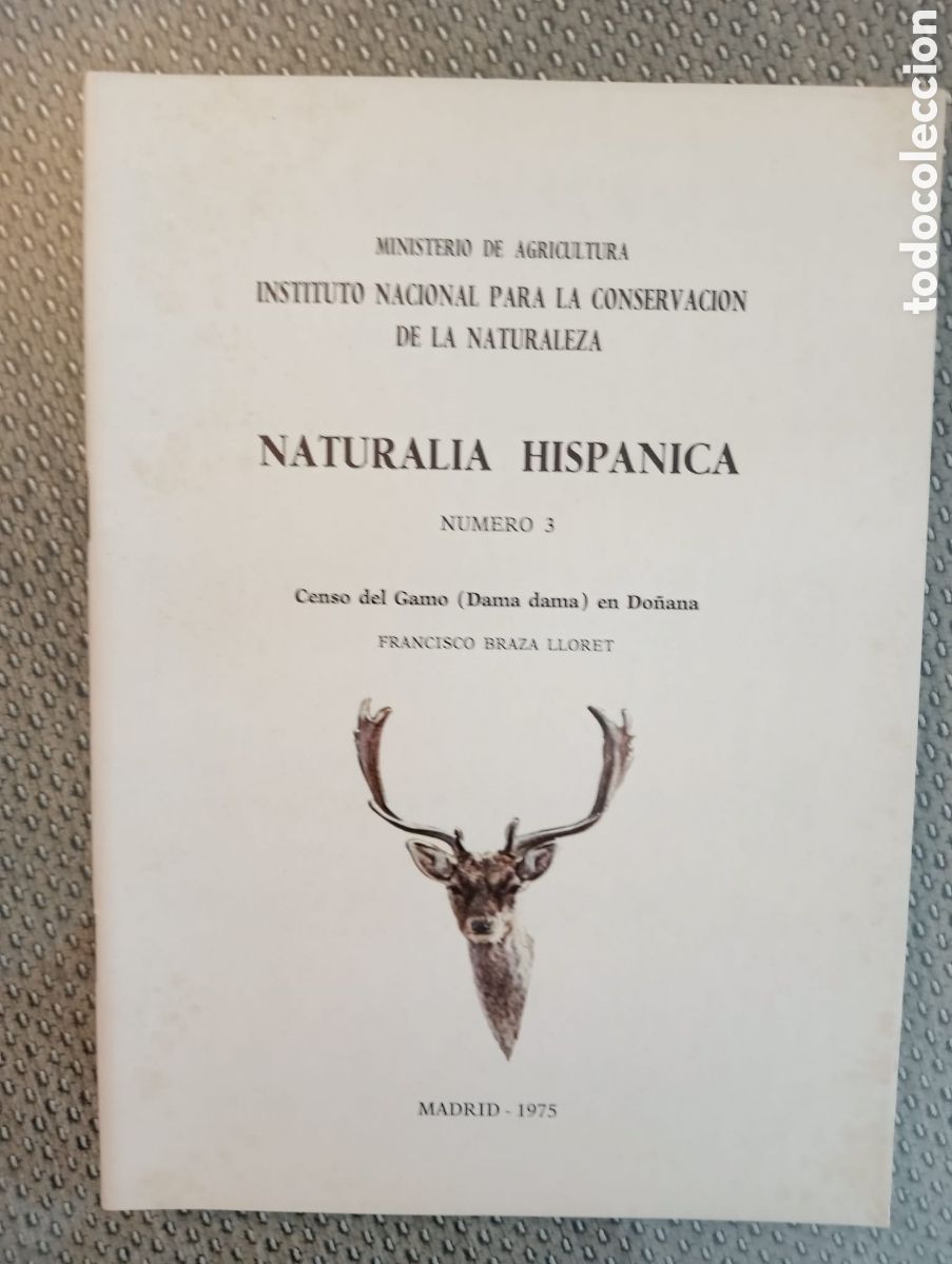 Libros de segunda mano: NATURALIA HISP&Aacute;NICA N&ordm; 3. ICONA. Censo del Gamo (Dama Dama) en Do&ntilde;ana. Francisco Braza Lloret