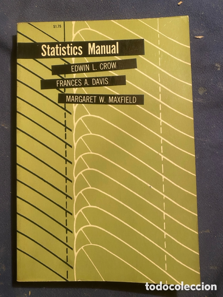 Libros de segunda mano de Ciencias: E. L. CEOW: - STATISTICS MANUAL - (DOVER, 1960)