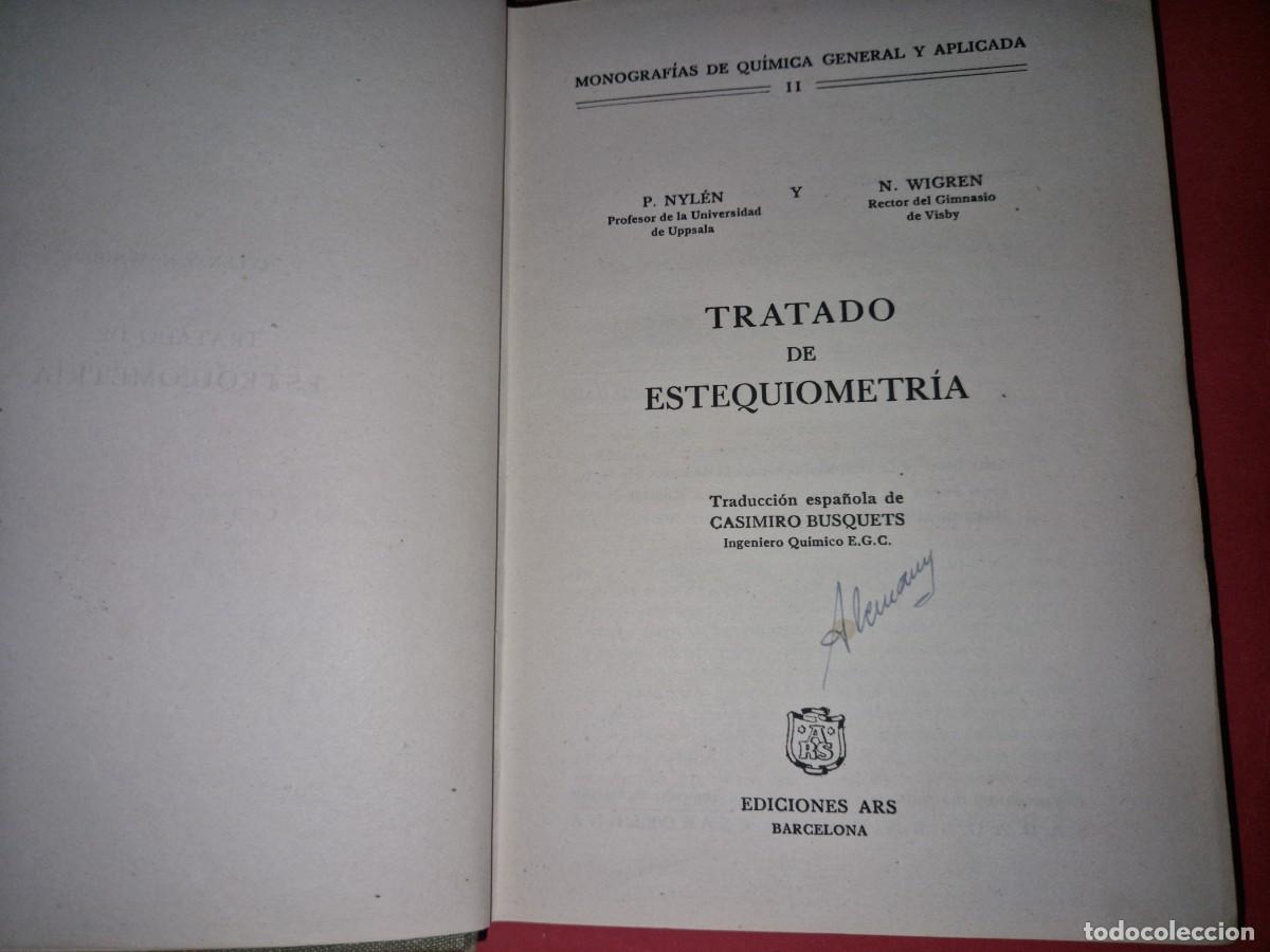Libros de segunda mano de ciencias: Tratado de estequiometr&iacute;a - P. Nil&eacute;n y N. Wigren - Foto 3