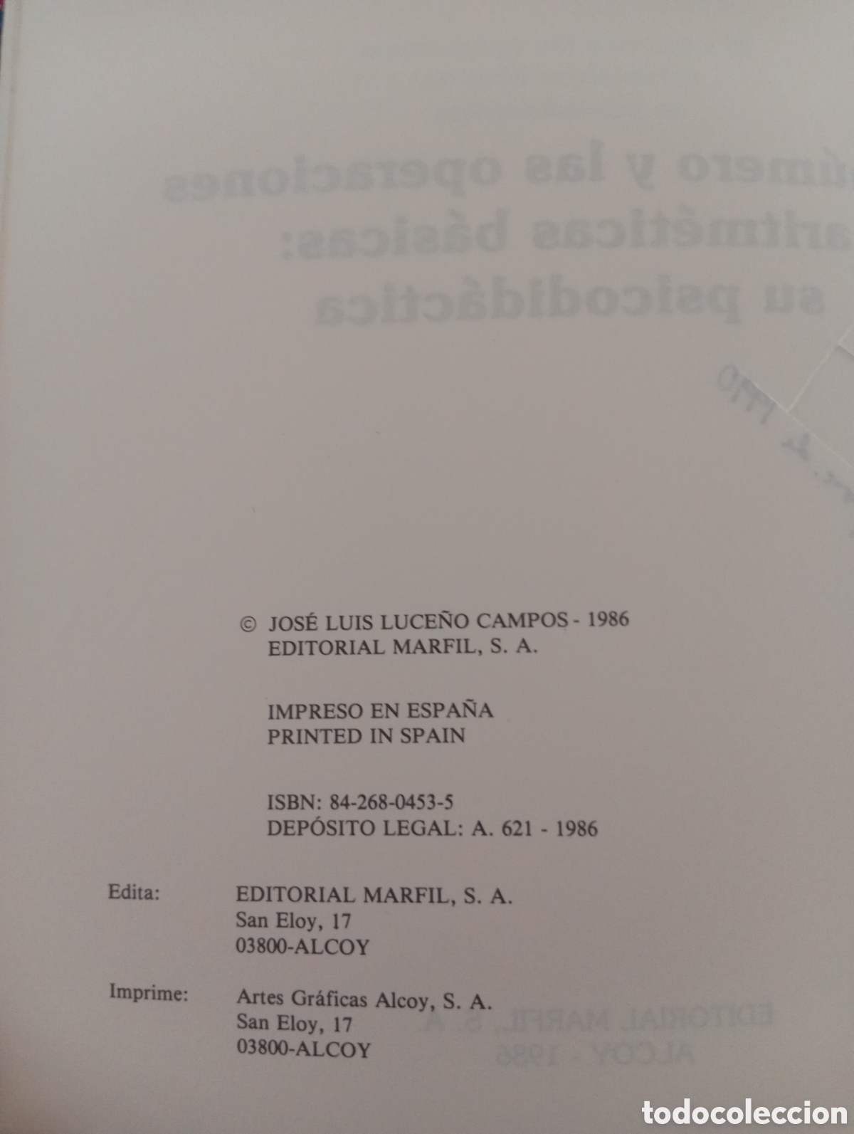 Libros de segunda mano de ciencias: EL NUMERO Y LAS OPERACIONES ARITMETICAS BASICAS, SU PSICODIDACTICA. BUEN ESTADO - Foto 2