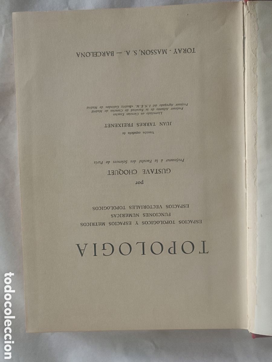 Libros de segunda mano de ciencias: libro TOPOLOGIA G.CHOQUET - Foto 2