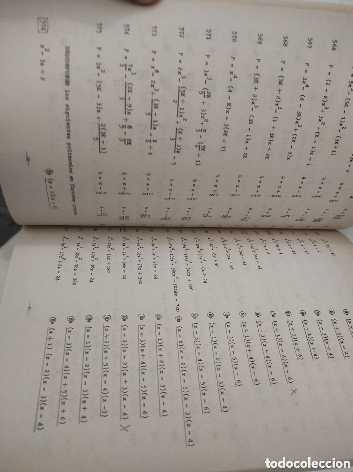 Libros de segunda mano de ciencias: Matem&aacute;ticas: Polinomios y Fracciones Algebraicas - Foto 4