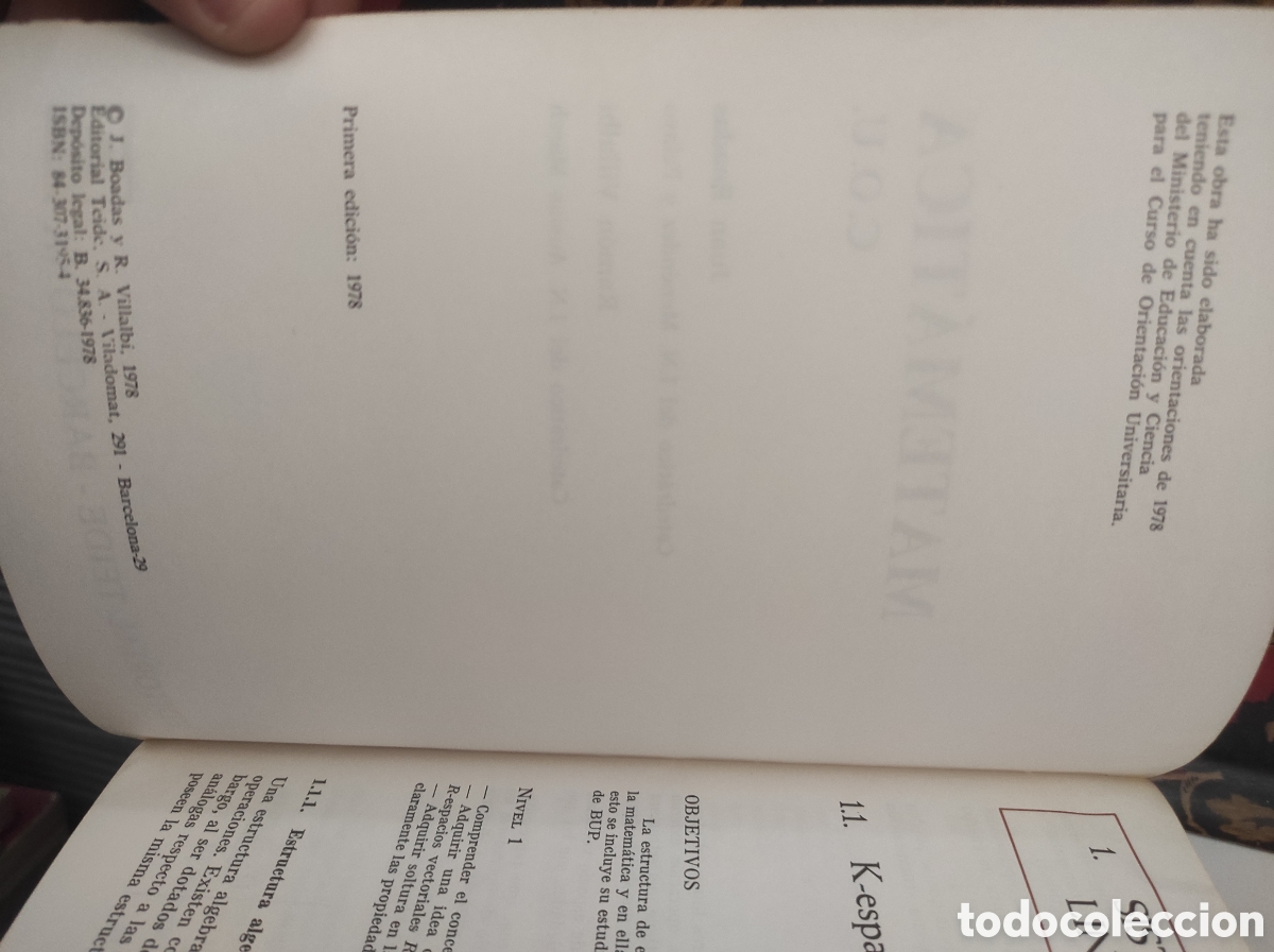 Libros de segunda mano de ciencias: MATEM&Aacute;TICA C.O.U. BOADAS VILLALB&Iacute; (PEDIDO MINIMO 10&euro;) - Foto 3